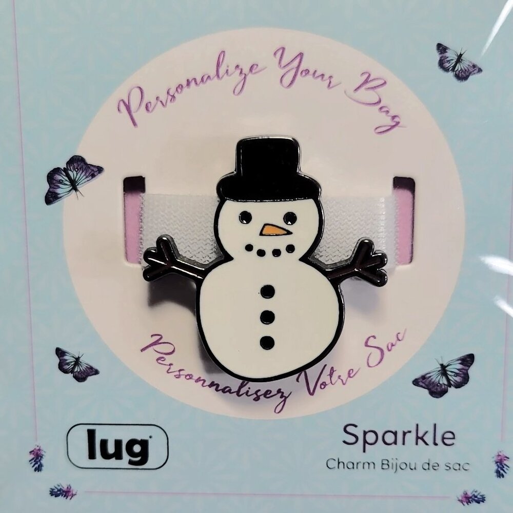 Lug "Snowman" Sparkle Enamel Bag Charm ~ New In Package